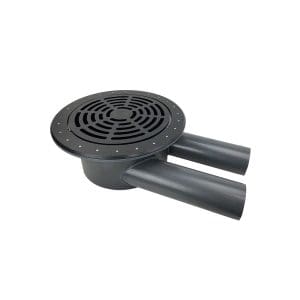 AquaKing Bodemdrain 2x 110 - zwart Ø400mm - Rooster