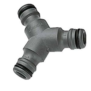 Driewegstuk van 19mm (3/4 inch) naar 13mm (1/2 inch) los Gardena tuinbewatering