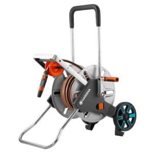Slangenwagen metaal CleverRoll M set (25m) gemonteerd Gardena tuinbewatering